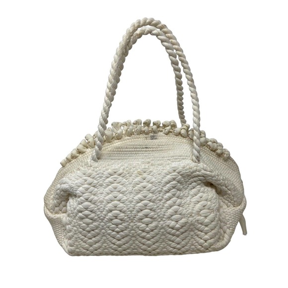 Vintage 50s Macrame Boho Mini Satchel + Beaded Hummingbird Coin Purse - Picture 3 of 12